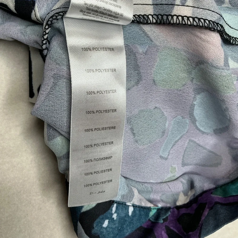 NWT Apricot Women Abstract Print Long Sleeve Collared Button Down Blouse - Picture 11 of 12